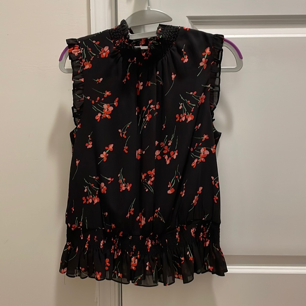 JCrew size 4 color is black with pink flowers